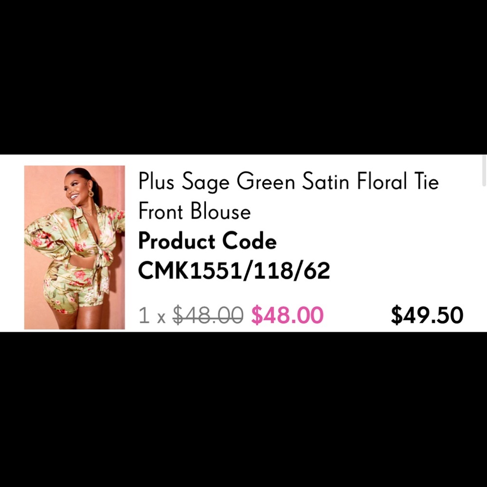 Satin floral short set plus size